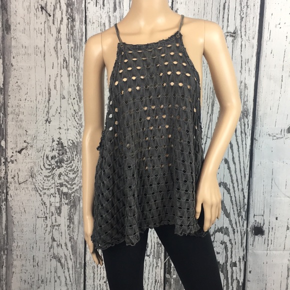 Free People Tops - We The Free - Destructed Hole Tank - Large